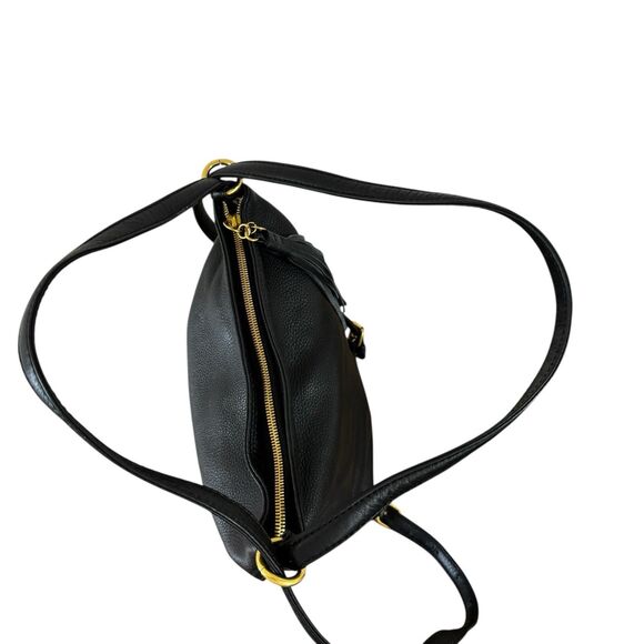 Hobo Convertible Bag Backpack Purse Black Soft Pebbled Leather Womens READ main image 9